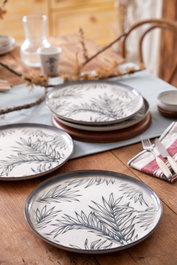 Hermia Juego de Servir Pasteles Porcelana Azul 4 Piezas Apto Microondas y Lavavajillas